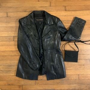 Vintage Y2K Andrew Marc Black 100% Leather Jacket